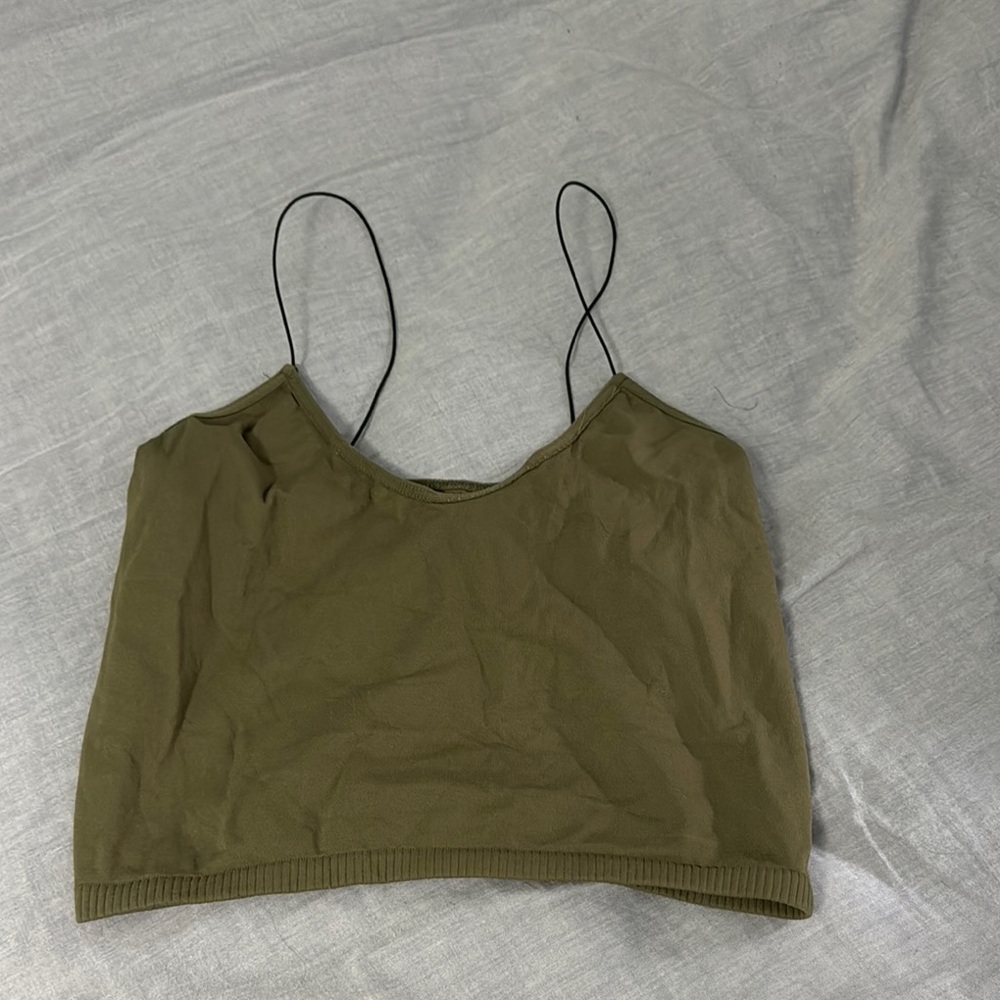 FP Movement by Free People Green Sleeveless Camisole Crop Top